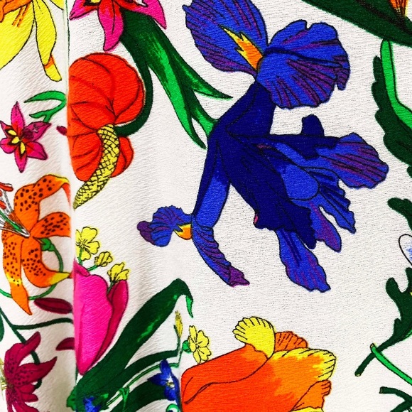 Vintage 70s union made fit & flare floral print Hawaiian maxi dress, size 5 - Picture 3 of 6